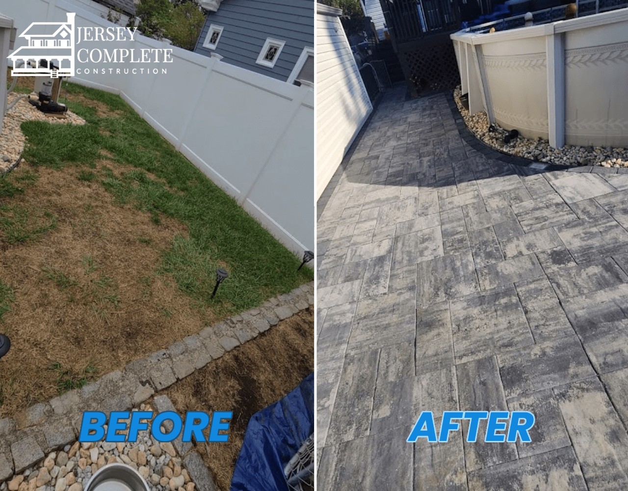 Before and After Transformation in Residential Home Patio Paving NJ