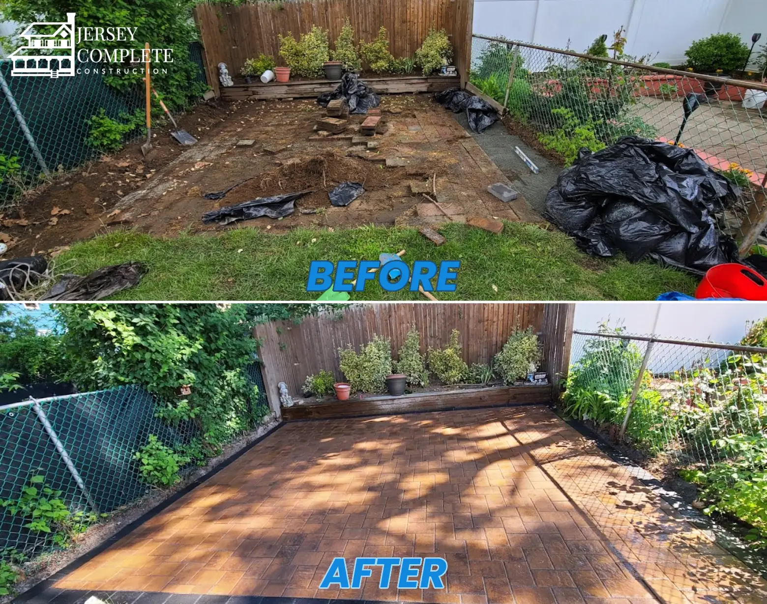 Before and After Transformation in Residential Home Patio Paving NJ
