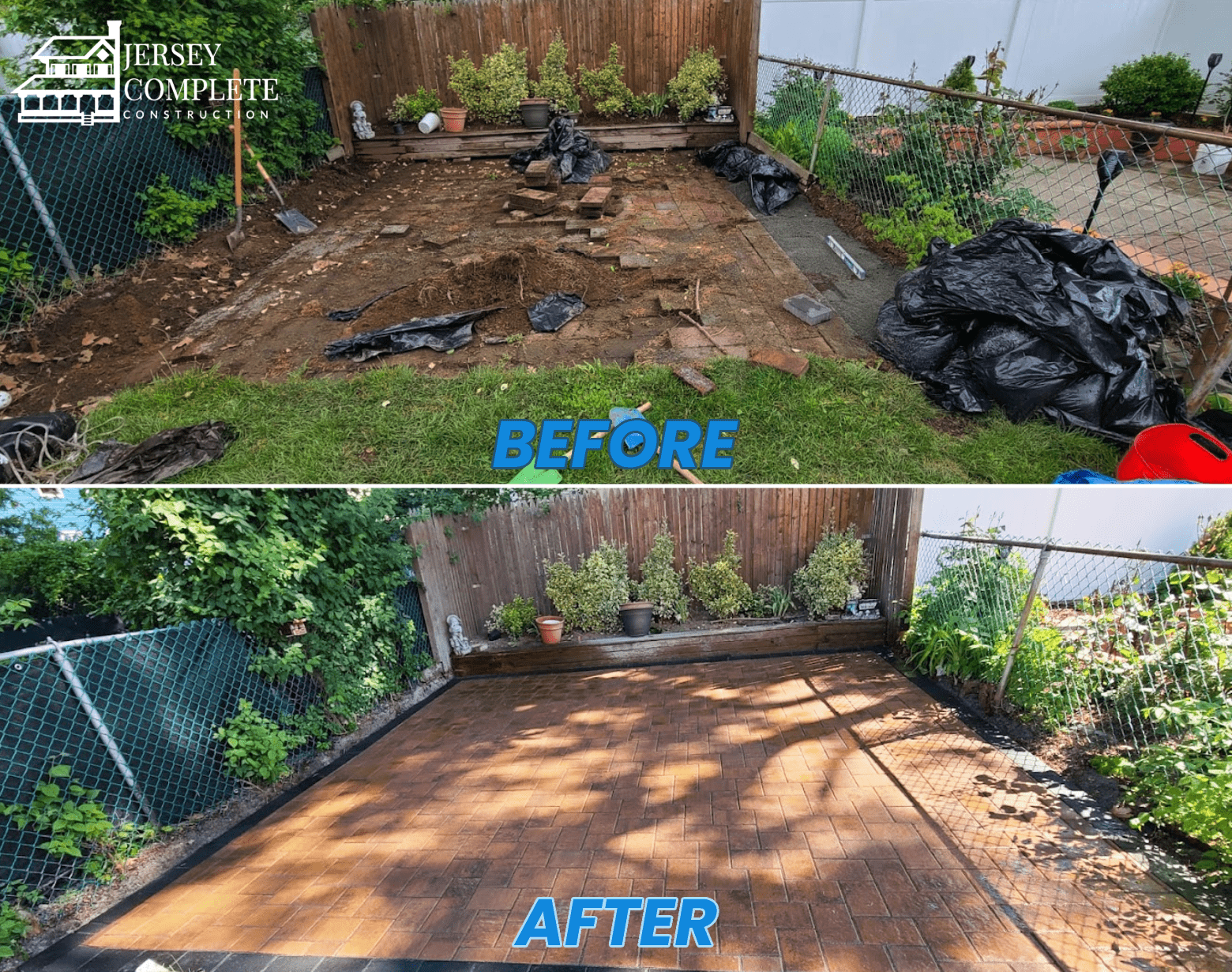 Before and After Transformation in Residential Home Patio Paving NJ