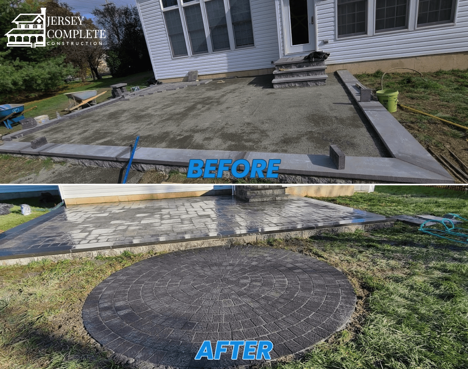 Paved Patio Installation in Residential Home